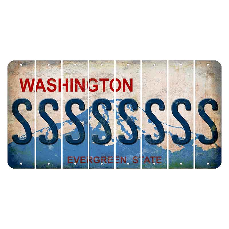 Washington Evergreen State Cut License Plate Strips (Set of 8) S