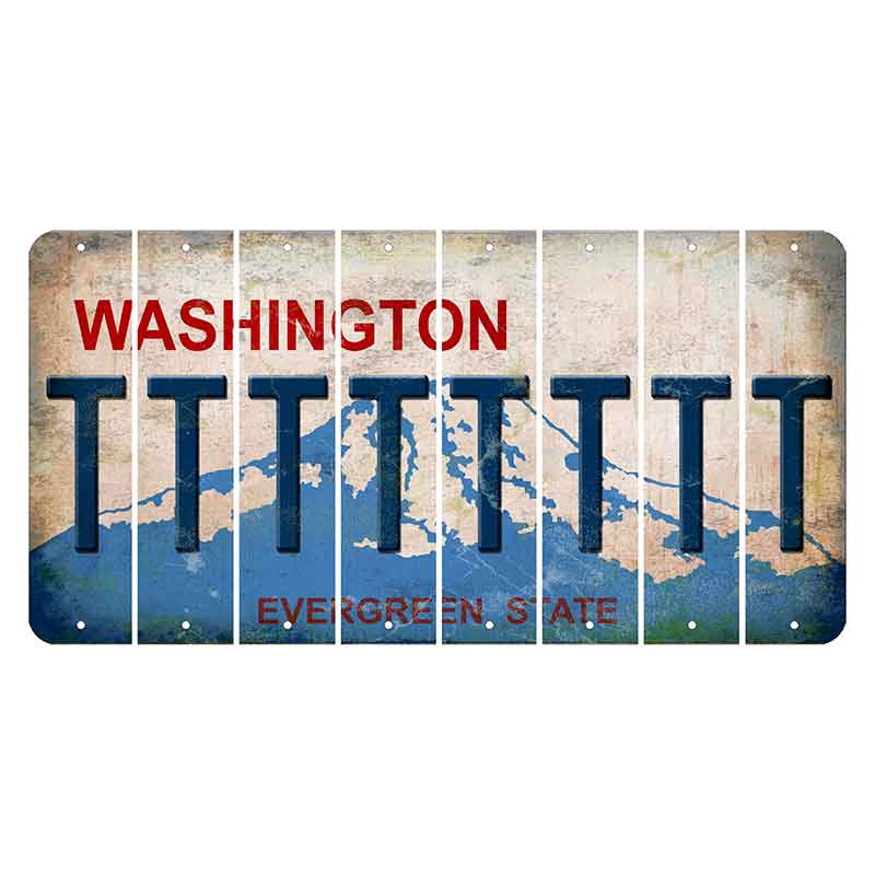 Washington Evergreen State Cut License Plate Strips (Set of 8) T