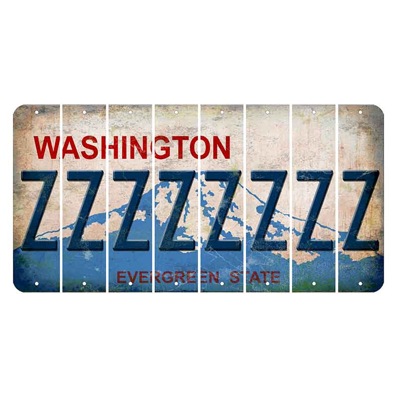 Washington Evergreen State Cut License Plate Strips (Set of 8) Z