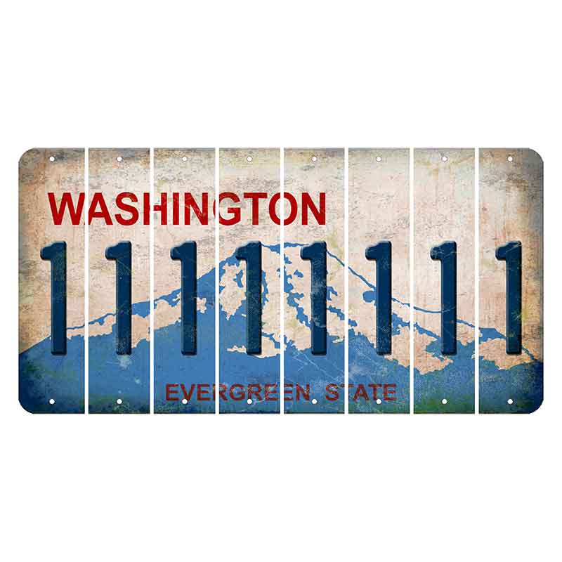 Washington Evergreen State Cut License Plate Strips (Set of 8) 1