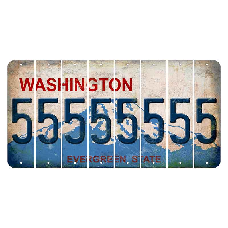 Washington Evergreen State Cut License Plate Strips (Set of 8) 5