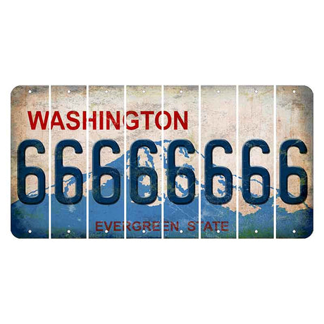 Washington Evergreen State Cut License Plate Strips (Set of 8) 6