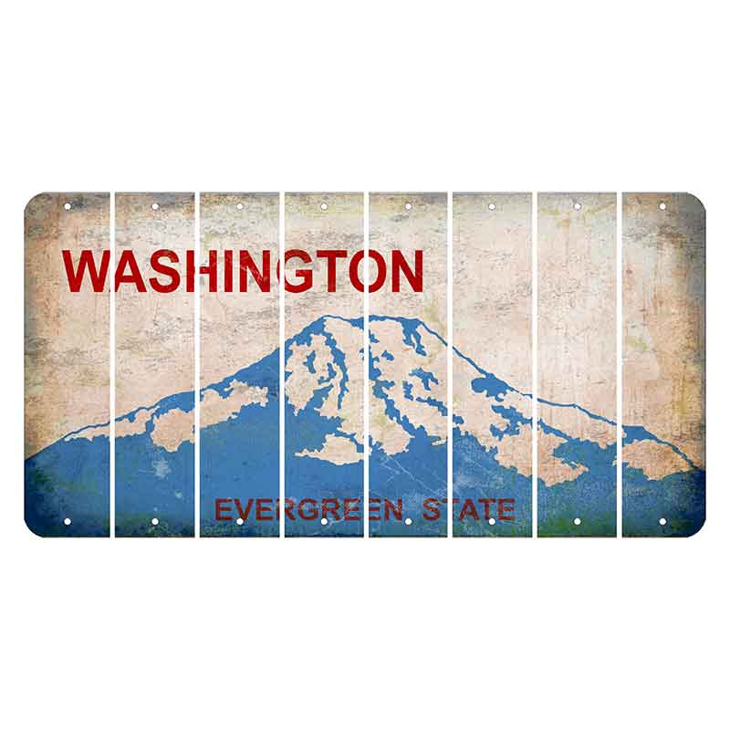 Washington Evergreen State Cut License Plate Strips (Set of 8) Blank