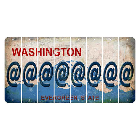 Washington Evergreen State Cut License Plate Strips (Set of 8) At Sign