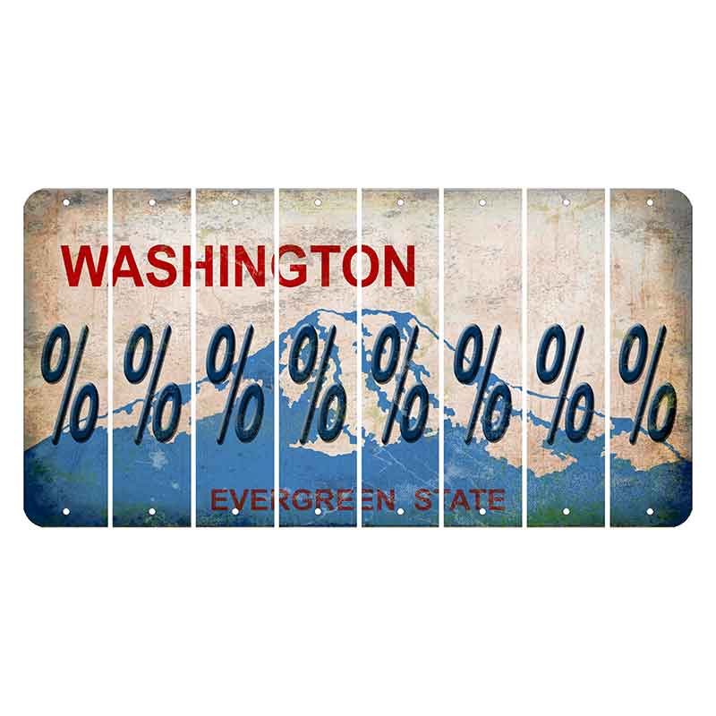 Washington Evergreen State Cut License Plate Strips (Set of 8) Percent Sign