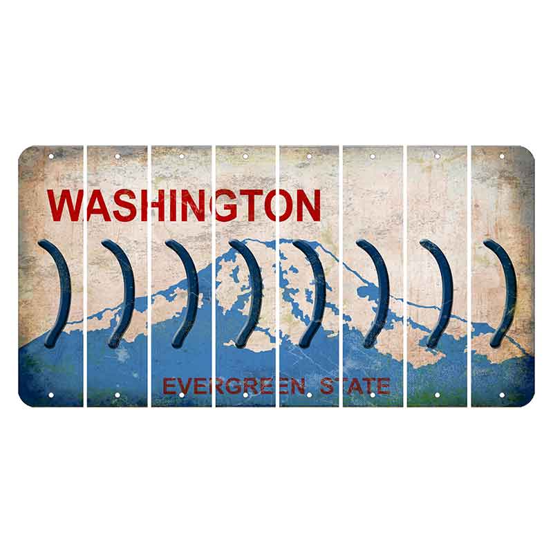 Washington Evergreen State Cut License Plate Strips (Set of 8) Parenthesis - Right