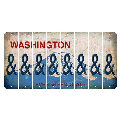 Washington Evergreen State Cut License Plate Strips (Set of 8) And Sign