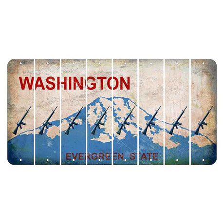 Washington Evergreen State Cut License Plate Strips (Set of 8) Rifle