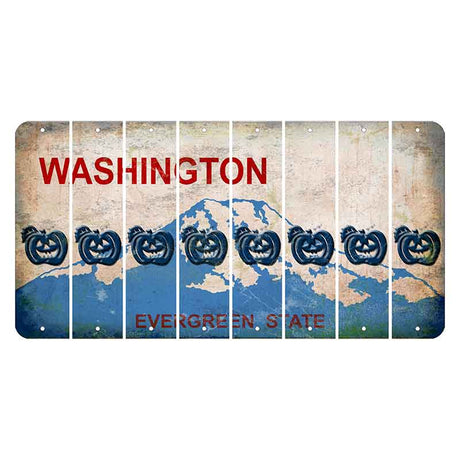 Washington Evergreen State Cut License Plate Strips (Set of 8) Pumpkin