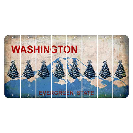 Washington Evergreen State Cut License Plate Strips (Set of 8) Christmas Tree