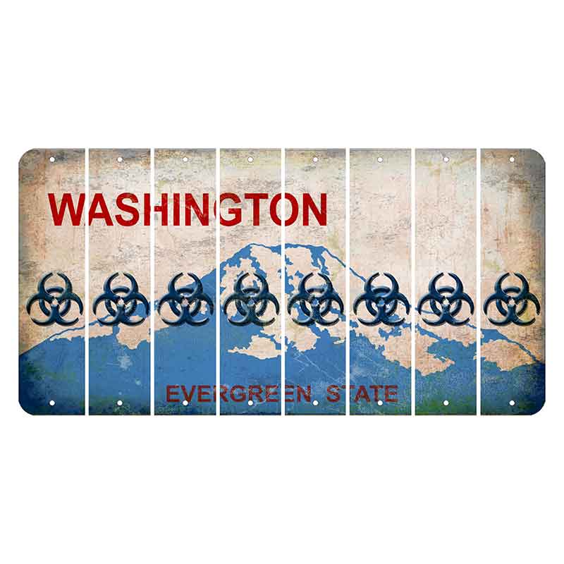 Washington Evergreen State Cut License Plate Strips (Set of 8) Radioactive