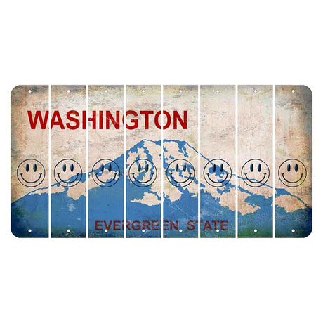 Washington Evergreen State Cut License Plate Strips (Set of 8) Smiley Face