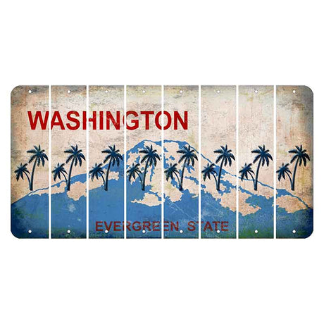 Washington Evergreen State Cut License Plate Strips (Set of 8) Palm Trees