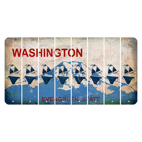 Washington Evergreen State Cut License Plate Strips (Set of 8) Bikini