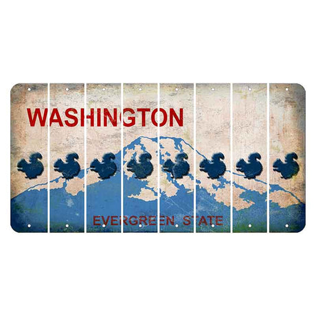 Washington Evergreen State Cut License Plate Strips (Set of 8) Squirrel