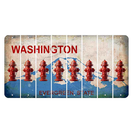 Washington Evergreen State Cut License Plate Strips (Set of 8) Fire Hydrant