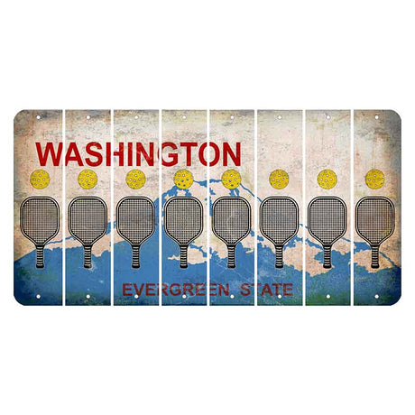 Washington Evergreen State Cut License Plate Strips (Set of 8) Pickleball