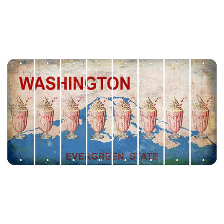 Washington Evergreen State Cut License Plate Strips (Set of 8) Milkshake