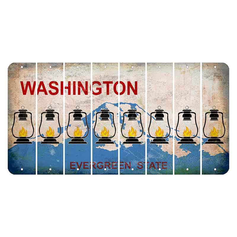 Washington Evergreen State Cut License Plate Strips (Set of 8) Lantern