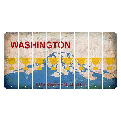 Washington Evergreen State Cut License Plate Strips (Set of 8) Trophy