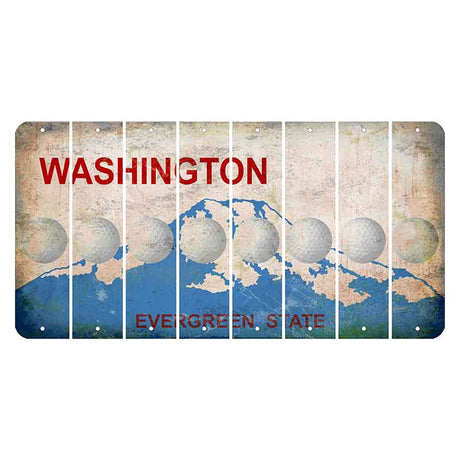 Washington Evergreen State Cut License Plate Strips (Set of 8) Golfball