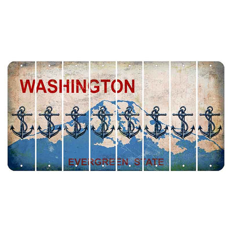 Washington Evergreen State Cut License Plate Strips (Set of 8) Boat Anchor