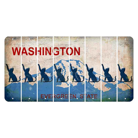 Washington Evergreen State Cut License Plate Strips (Set of 8) Cat