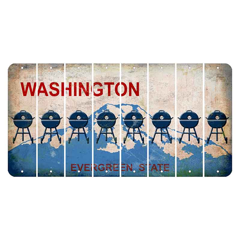 Washington Evergreen State Cut License Plate Strips (Set of 8) Grill