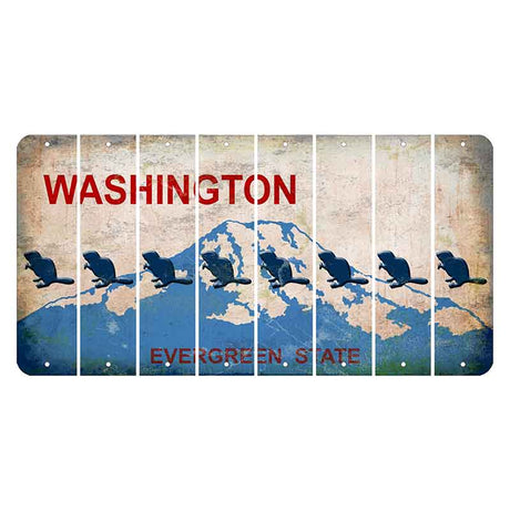 Washington Evergreen State Cut License Plate Strips (Set of 8) Beaver