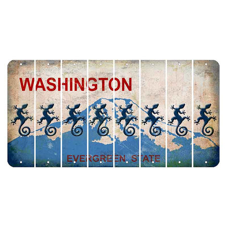 Washington Evergreen State Cut License Plate Strips (Set of 8) Gecko