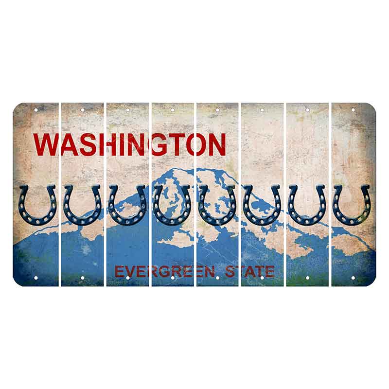 Washington Evergreen State Cut License Plate Strips (Set of 8) Horseshoe