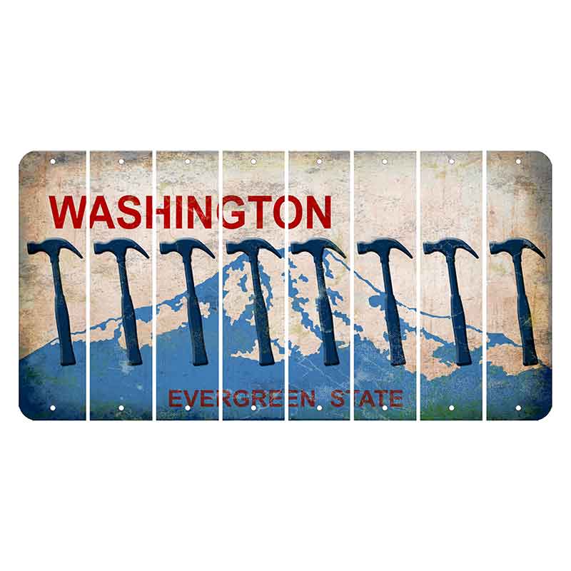 Washington Evergreen State Cut License Plate Strips (Set of 8) Hammer