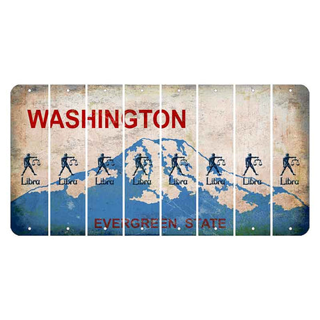 Washington Evergreen State Cut License Plate Strips (Set of 8) Zodiac Sign - Libra