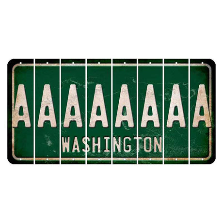 Washington Green Cut License Plate Strips (Set of 8) A