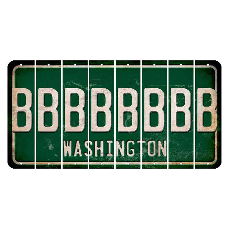 Washington Green Cut License Plate Strips (Set of 8) B