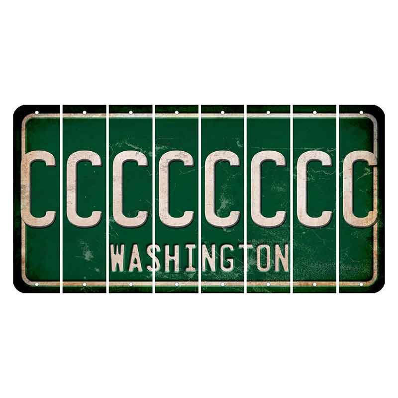 Washington Green Cut License Plate Strips (Set of 8) C