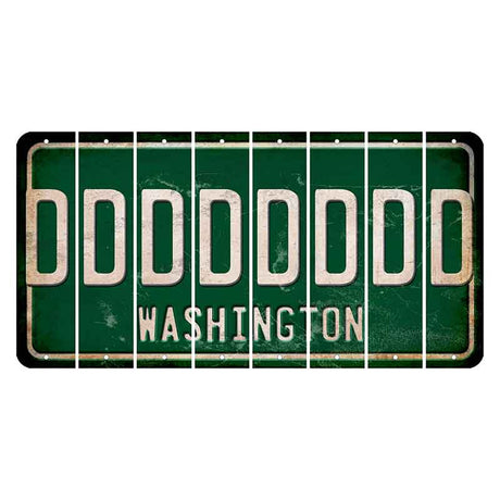 Washington Green Cut License Plate Strips (Set of 8) D