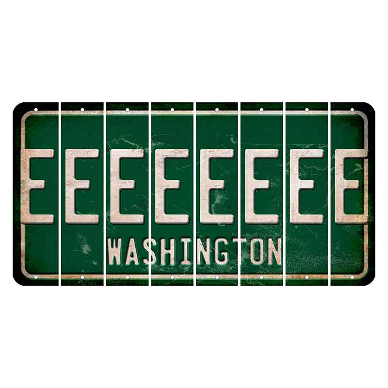 Washington Green Cut License Plate Strips (Set of 8) E