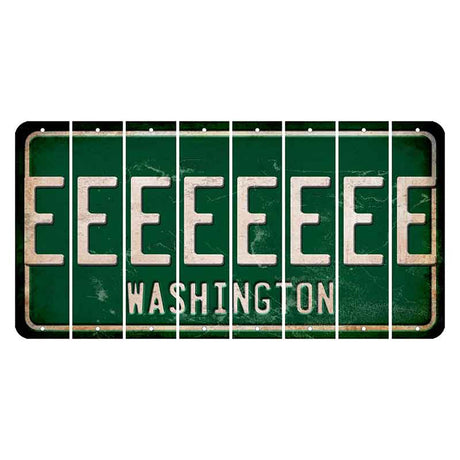 Washington Green Cut License Plate Strips (Set of 8) E