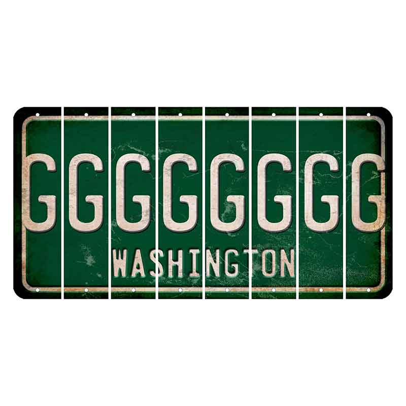 Washington Green Cut License Plate Strips (Set of 8) G