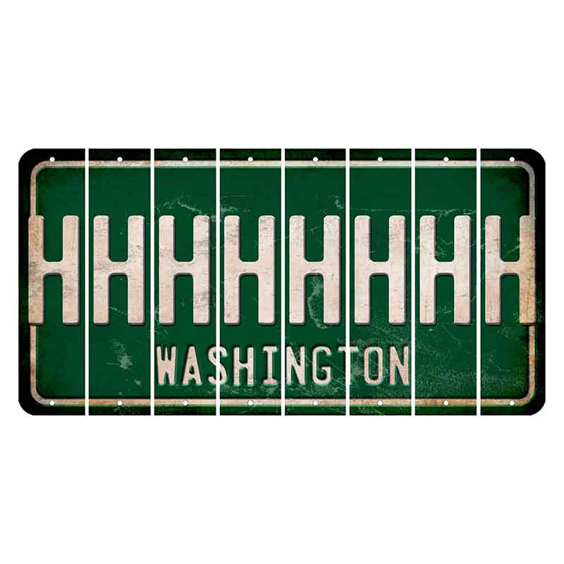 Washington Green Cut License Plate Strips (Set of 8) H