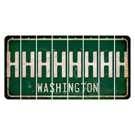 Washington Green Cut License Plate Strips (Set of 8) H