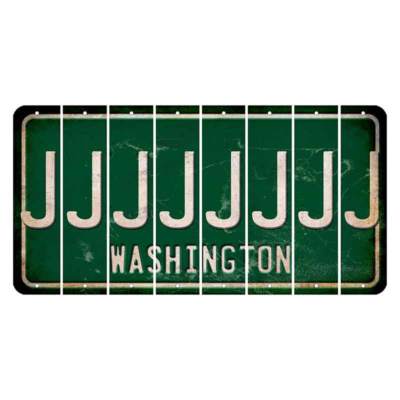 Washington Green Cut License Plate Strips (Set of 8) J