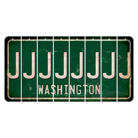 Washington Green Cut License Plate Strips (Set of 8) J