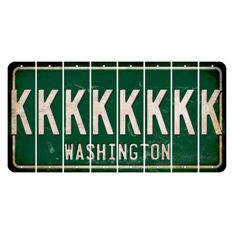 Washington Green Cut License Plate Strips (Set of 8) K