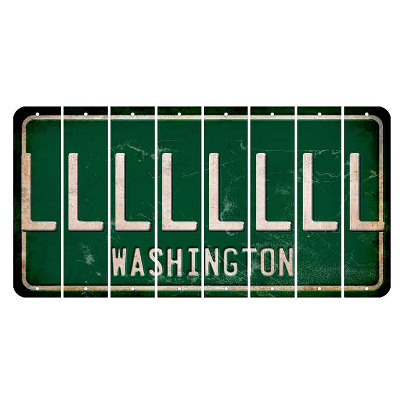 Washington Green Cut License Plate Strips (Set of 8) L