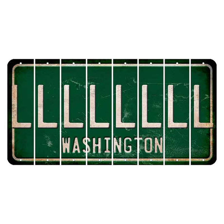 Washington Green Cut License Plate Strips (Set of 8) L