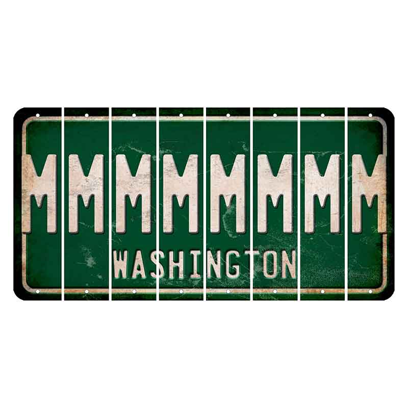 Washington Green Cut License Plate Strips (Set of 8) M