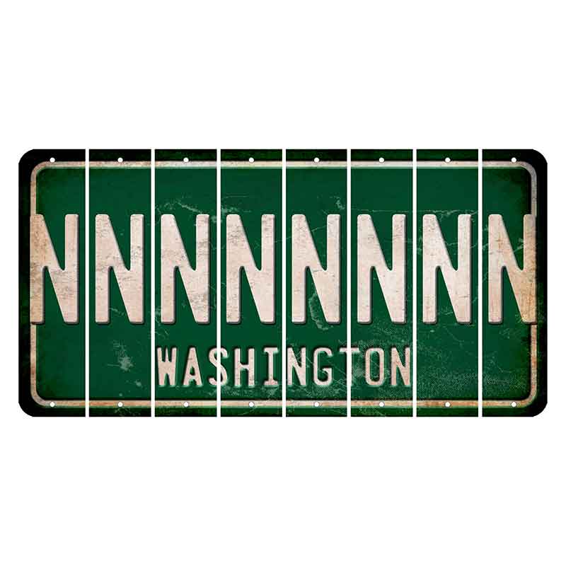 Washington Green Cut License Plate Strips (Set of 8) N