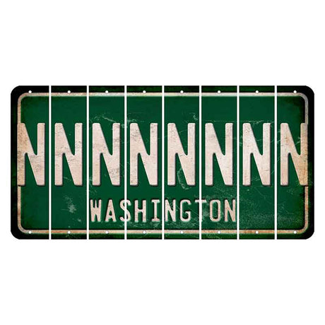 Washington Green Cut License Plate Strips (Set of 8) N